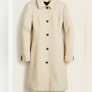 J. Crew Classic Lady Day 90% Wool & 10% Cashmere Coat In Cream White- size 6